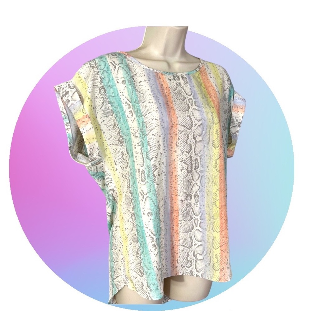 APT9 M Fresh Animal Print Blouse